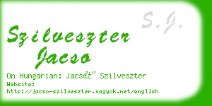 szilveszter jacso business card